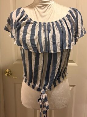 Americana inspired American Eagle Outfitters Blue and White Striped Top